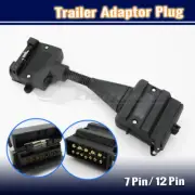 7PIN FLAT FEMALE SOCKET 12PIN MALE PLUG TRAILER ADAPTOR CARAVAN WIRING CONNECTOR