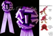 DARK PURPLE 9" WEDDING PULL PEW BOW BRIDAL DECORATION