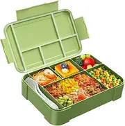 [Jelife] Bento Box Adults Lunch Box - 1450ml Large Leakproof 6 Compartments Kids Lunchbox Toddler Bento Box with Utensils for School, Book-Style Reusable Lunch Snack Containers for Daycare