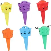 Happyyami 6Pcs Outdoor Catch Launcher Scoop Ball for Fun Family Activities Develop Motor Skills Hand Eye Coordination for Lawn Beach Indoor Play