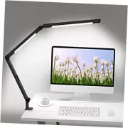 LED Desk Lamp with Clamp, Architect Desk Lamp with Dual Light and Black+Touch