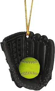 Softball Ornaments for Christmas Tree | Unique 2D Acrylic Decoration for Softball Fans - Sports Fan Softball Player Decoration, Christmas Tree Ornament for Window Wall