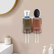 Wall Mounted Toothbrush Holders with 2 Cups - Wall Toothbrush Holder