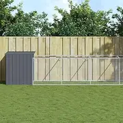 Galvanised Steel Kennel, Dog House with Run, Dog House Outdoor with Roof for Small to Large Sized Dogs, 110 x 1017 x 110 cm, Anthracite