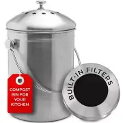 EPICA Countertop Compost Bin Kitchen | 1.3 Gallon | Odorless Composting Bin w...