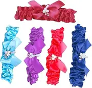 [MOBUTOFU] Bridal Wedding Bowknot Graders Wedding Blue Prom Suit Prom Garters Blue White Wedding Dresses for Bride Wedding Wedding Bride Red