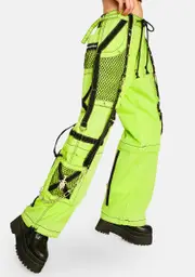 [Tripp NYC] Neon Wide Leg Net Cargo Bondage Pants