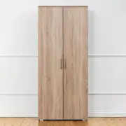 Stockholm Storage Cupboard Slim - Natural Oak - Square Brass