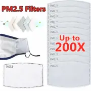 Adult PM2.5 Face Mask Filter 100x Activated Carbon Anti Pollution Filters Pad ~