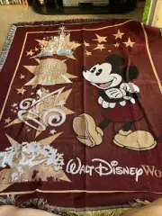 Walt Disney World Mickey Mouse Four Parks One World Throw Blanket Magic Kingdom