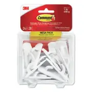 Command 17002MPES 1 lbs Cap Small General Purpose Hooks - White (24/PK) New