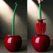 Unique Toilet Brush And Caddy Cherry Shape Standing Cleaning Bathroom With Lid
