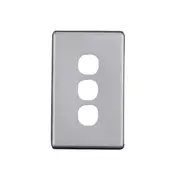 Elegant 3 Gang Aluminium Plate Silver Matte