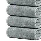 Pack of 4 Extra-Large Cool Grey Bath Towels - 30 x 60 Inches, Super Soft Cotton