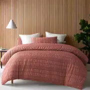 Accessorize Seersucker Tobacco Quilt Cover Set