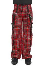 Tripp NYC Clash Pants [Red Plaid] - Goth, Mall Goth, Punk, Rave