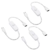 PATIKIL Micro-USB Extension Cable with ON/Off Switch, 3 Pack Female to White