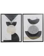 The Novogratz Set of 2 Abstract Geometric Framed Wall Art Pieces
