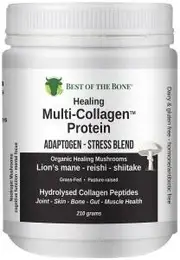 BEST OF THE BONE Healing Multi-Collagen Protein Powder Adaptogen-Stress Blend (Organic Healing Mushr