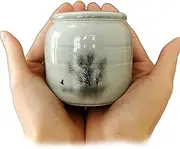 Small Cremation Urns for Human Ashes - Tree of Life Decorative Keepsake Urn with Case, Velvet Pouch - Ceramic Adult Dog Cat Ash Holders Miniature Memorial Funeral Urn for Sharing Ashes