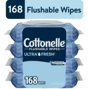 Ultra Fresh Flushable Wet Wipes, 4 Flip-Top Packs