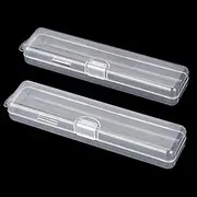 2Pcs Tongue Scraper Case,Tongue Scrubber Tongue Cleaner Case Toothbrush Case for Traveling Case for Tongue Scraper Plastic Transparent Toothbrush Carrying Box for Traveling