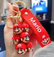 lot 10pcs Anime 3D Super Mario PVC Keychain Key Chain Girls boy Keyring gifts