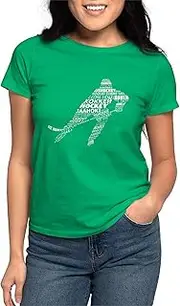 [CafePress] Hockey Languages Typography T Shirt Womens Cotton Dark T-Shirt