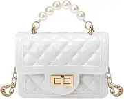 [JienClound] Little Girls Crossbody Purses with Chain Strap Silicone Resin Toddler Handbag Mini Casual Messenger Shoulder Bag for Kids