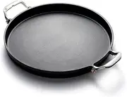 Outset Grill Paella and Deep Dish Pizza Pan, Cast Iron BBQ Pan with Handles