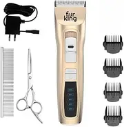 Fur King Best Dog Hair Clipper | Dog Grooming Kit | Cordless, Low Vibration & Ultra-Quiet Operation