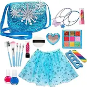 Makeup Kits for Little Girls,18X Real Cosmetic Kits, Girls Toys, Washable | Extensive Makeup Set, Nail Accessory Set, Makeup Tool Set for 3-12 Year Old Girl
