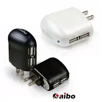 在飛比找樂天市場購物網優惠-aibo AC轉USB 2PORT充電器3100mA(白) 