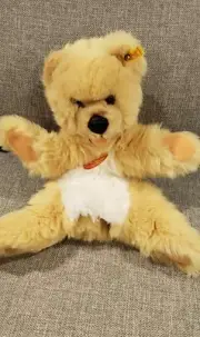 New With Tags Vintage Steiff Mimic Bear Elbow Puppet Ear Tag 3490/45