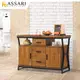 [特價]ASSARI-工業風木心板4尺餐櫃(寬120x深40x高82cm)