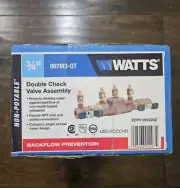 WATTS 3/4" Bronze Double-Check Valve Assembly Backflow Preventer (007M3-QT)- NEW