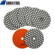 7pcs 4"/100mm #200 B Dry Diamond Polishing Pads Sanding Grinding Discs for Stone