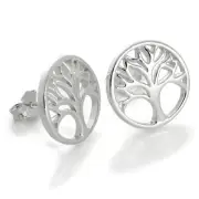 Sterling Silver Tree of Life Stud Earrings Symbol Trees Faith Studs