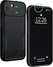 Spy-Fy iPhone 14 Plus Case with Sliding Camera Cover Front and Rear | Protect Your Privacy | 2 Metre Drop Protection | Matte Black | iPhone 14 Plus Camera Cover | Valenta
