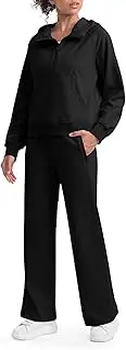 [YSENTO] Tracksuits for Women 2 Pieces Outfits Sweat Suits Matching Sets Hoodie Crop Sweatshirt Thumb Hole & Jogger Sweatpants