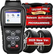 Autel MaxiTPMS TS408S, 2025 TPMS Relearn Tool Work as TS501 PRO TS508WIF MK808S-TS MP900TS, OBD II Programming Scanner, OEM Sensor(315, 433Mhz) Relearn, Activation, TPMS Reset, Read Clear DTCs