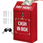 Safe Money Collection Box,Metal Donation Box with Lock,Money Drop Box with Lo...