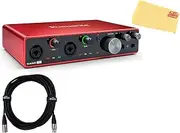 Focusrite Scarlett 8i6 3rd Gen 8-in, 6-out USB Audio Interface Bundle with XLR Cable and Austin Bazaar Polishing Cloth