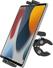 EXSHOW Tractor Tablet Clamp Holder, Sturdy Tablet Mount for Forklift/Farming Machine/Work Truck, 360° Swivel Tube/Pole Clip for iPad 12.9 Pro Air Mini 5 4, Galaxy Tab/Z Fold, iPhone, 4-13" Devices