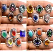 Genuine Crystals Rings, Handmade Gemstone Rings, Adjustable Rings, Chunky Rings,