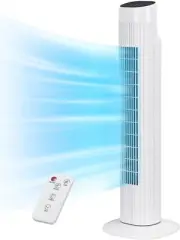 Ventilador De Torre 31" Grande Silencioso Oscilante Aire Frio Para Cuartos Piso
