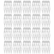 20 Pack Small Tiny Metal Side Hair Combs Plain Blank Crafting 5 Teeth Silver