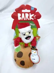 Bark Gnawty or Nice Kookie Kringle Santa Cookie Squeaks XS-S Thrashers Dog Toy