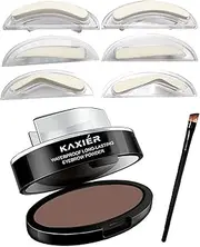 (Dark Brown) - Waterproof Eyebrow Stamp Powder Seal Perfect Nature Eye Brow Powder Tinting Colouring Kit Delicate Shape (Dark brown Light Brown Grey) (Dark Brown)