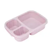 Pink Wheat Straw 3 Section Container Lunch Box